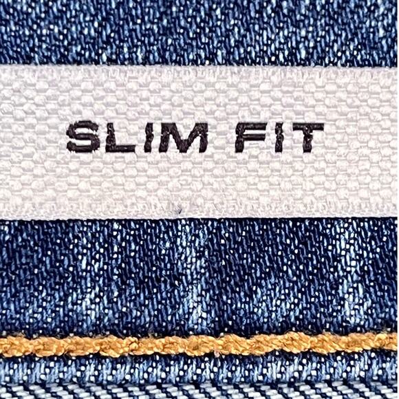 Flint and Tinder Mens 36 x 32 Blue Slim Fit Preppy Y2K Straight Leg Denim Jeans - Picture 3 of 8